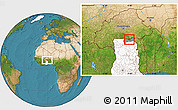 Satellite Location Map of Bongo-Nabdam, highlighted country, highlighted parent region