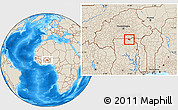 Shaded Relief Location Map of Bongo-Nabdam