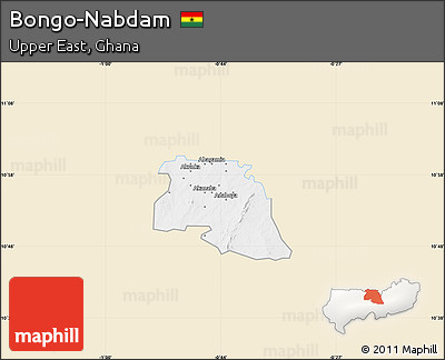 Classic Style Map of Bongo-Nabdam, single color outside
