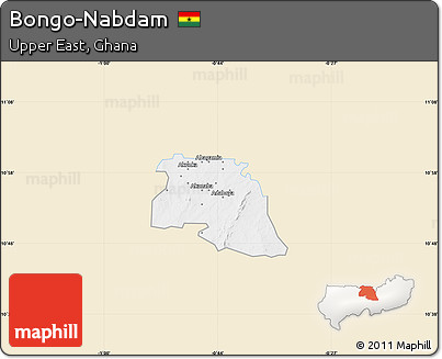 Classic Style Map of Bongo-Nabdam, single color outside