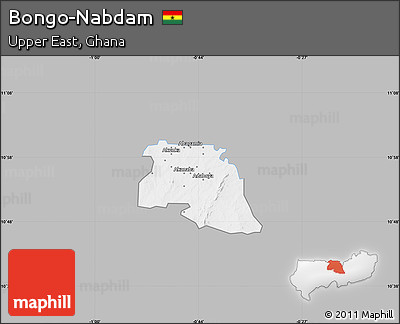 Gray Map of Bongo-Nabdam, single color outside