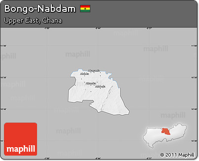 Gray Map of Bongo-Nabdam, single color outside
