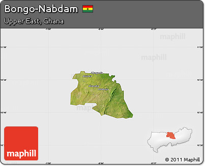 Satellite Map of Bongo-Nabdam, single color outside