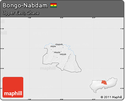 Silver Style Map of Bongo-Nabdam, single color outside