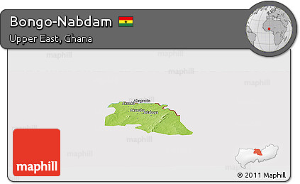 Physical Panoramic Map of Bongo-Nabdam, cropped outside