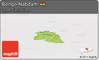 Physical Panoramic Map of Bongo-Nabdam, cropped outside