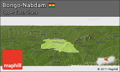 Physical Panoramic Map of Bongo-Nabdam, darken