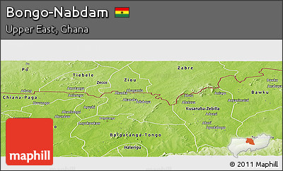 Physical Panoramic Map of Bongo-Nabdam