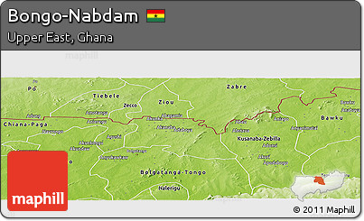 Physical Panoramic Map of Bongo-Nabdam