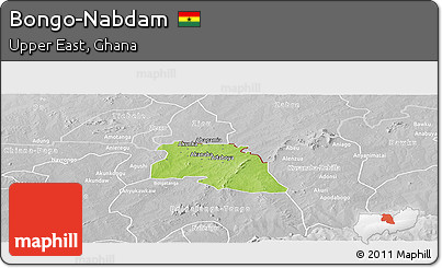 Physical Panoramic Map of Bongo-Nabdam, lighten, desaturated
