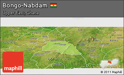 Physical Panoramic Map of Bongo-Nabdam, satellite outside