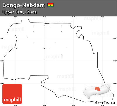 Blank Simple Map of Bongo-Nabdam, cropped outside, no labels