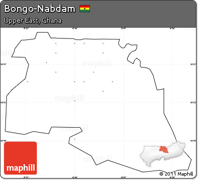 Blank Simple Map of Bongo-Nabdam, cropped outside, no labels