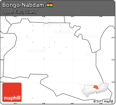 Blank Simple Map of Bongo-Nabdam, no labels