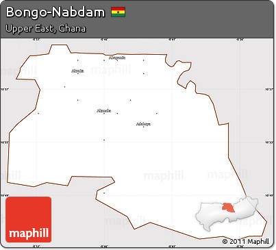 Classic Style Simple Map of Bongo-Nabdam, cropped outside