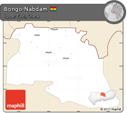 Classic Style Simple Map of Bongo-Nabdam