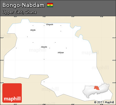 Classic Style Simple Map of Bongo-Nabdam, single color outside