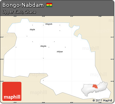 Classic Style Simple Map of Bongo-Nabdam, single color outside