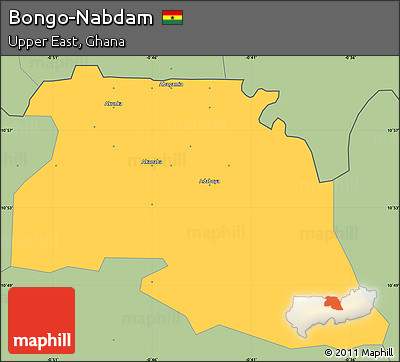 Savanna Style Simple Map of Bongo-Nabdam