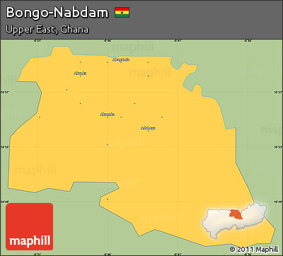 Savanna Style Simple Map of Bongo-Nabdam, single color outside