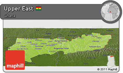 Physical Panoramic Map of Upper East, darken