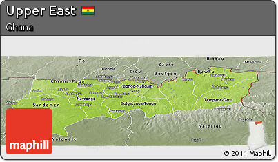 Physical Panoramic Map of Upper East, semi-desaturated