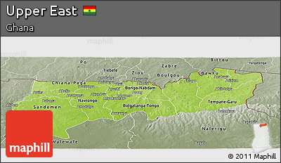 Physical Panoramic Map of Upper East, semi-desaturated