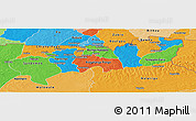 Political Panoramic Map of Upper East, political shades outside