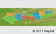 Political Panoramic Map of Upper East, satellite outside