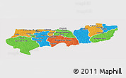 Political Panoramic Map of Upper East, single color outside