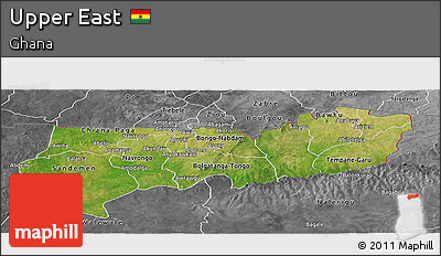 Satellite Panoramic Map of Upper East, desaturated