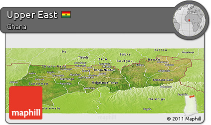 Satellite Panoramic Map of Upper East, physical outside