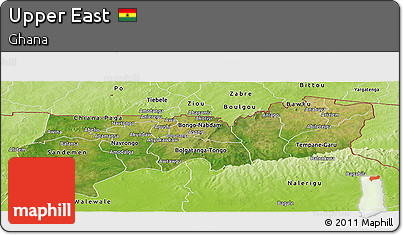 Satellite Panoramic Map of Upper East, physical outside