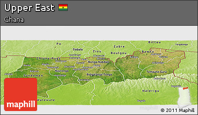 Satellite Panoramic Map of Upper East, physical outside