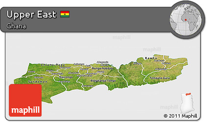 Satellite Panoramic Map of Upper East, single color outside