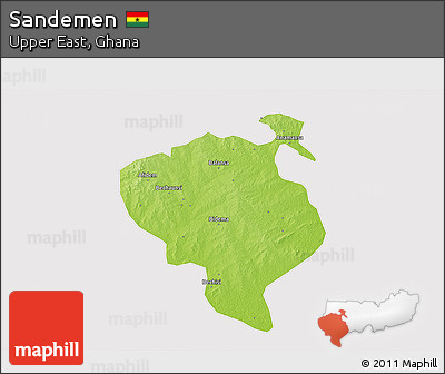 Physical 3D Map of Sandemen, cropped outside