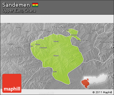 Physical 3D Map of Sandemen, desaturated