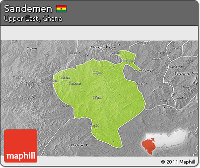 Physical 3D Map of Sandemen, desaturated