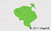 Political 3D Map of Sandemen, single color outside