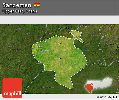 Satellite 3D Map of Sandemen, darken