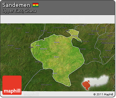 Satellite 3D Map of Sandemen, darken