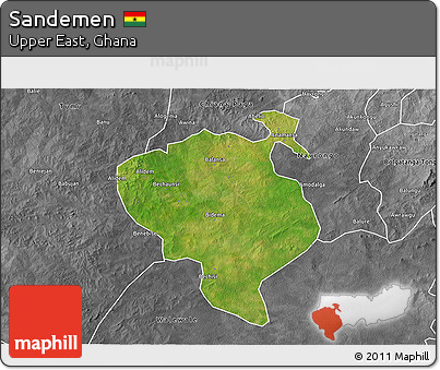 Satellite 3D Map of Sandemen, desaturated