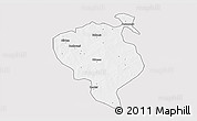 Silver Style 3D Map of Sandemen, single color outside