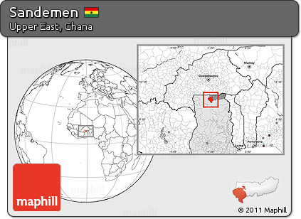 Blank Location Map of Sandemen, highlighted country, highlighted parent region