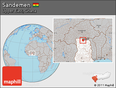 Gray Location Map of Sandemen, highlighted country, highlighted parent region
