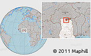 Gray Location Map of Sandemen, highlighted country, highlighted parent region, hill shading