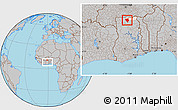 Gray Location Map of Sandemen, highlighted parent region, within the entire country