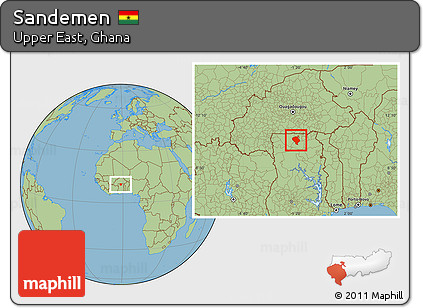 Savanna Style Location Map of Sandemen