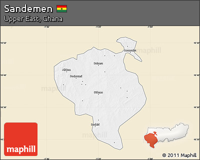 Classic Style Map of Sandemen, single color outside