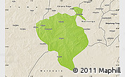 Physical Map of Sandemen, shaded relief outside